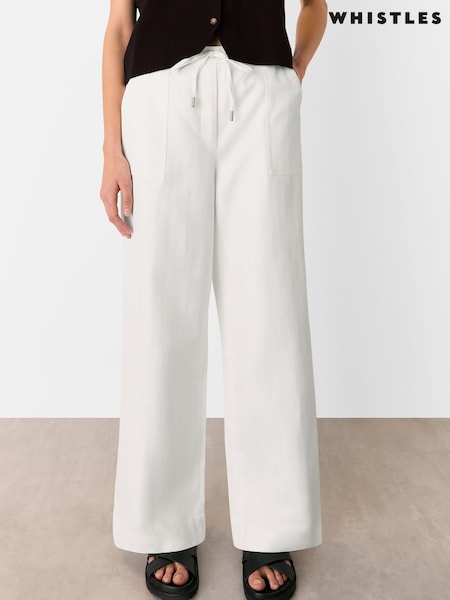 Whistles White Leona Blend Trousers (F77101) | £109