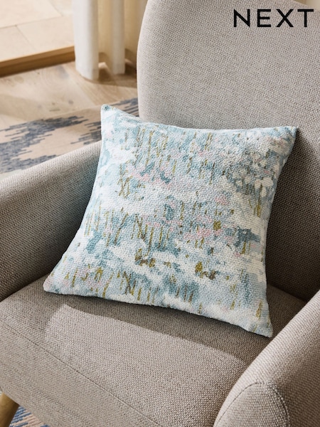 Blue 50 x 50cm Renew Abstract Floral Print Cushion (F77127) | £20