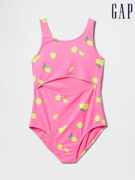 Gap Pink Lemon Cutout One Piece Swimsuit (4-13yrs) (F77147) | £25