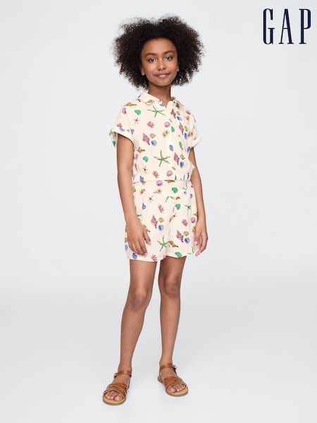 Gap Cream Crinkle Gauze Shirt & Shorts Outfit Set (4-13yrs) (F77157) | £35