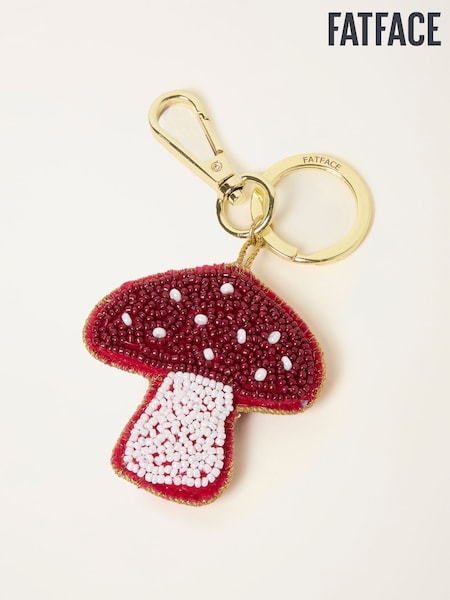 FatFace Red Mushroom Beaded Bag Charm Keyring (F77453) | £8.50