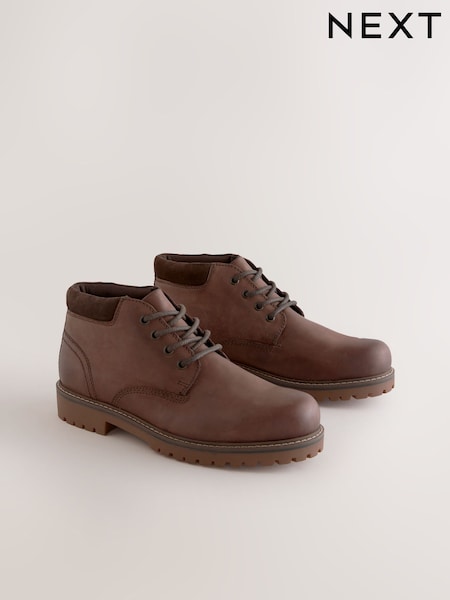 Brown Rugged Leather Ankle Boots (F77467) | £65