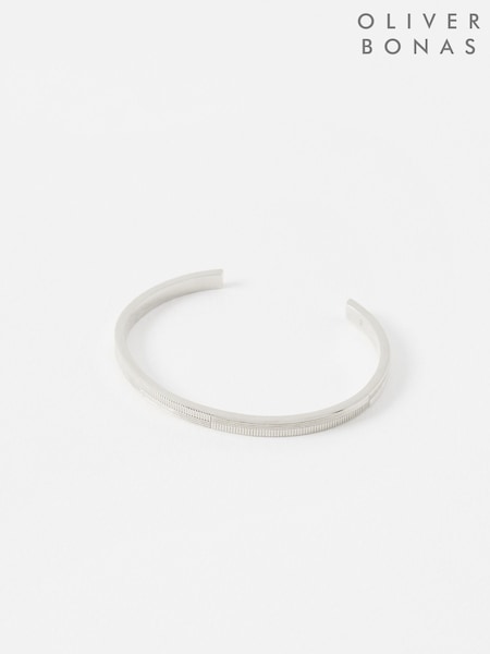 Oliver Bonas Silver Tone Gia Geometric Cuff Bangle (F77717) | £50