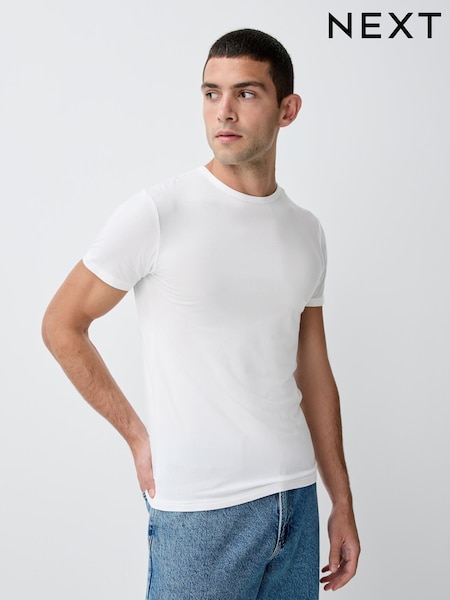 White 5 Pack Modal Layering T-Shirt (F77741) | £46