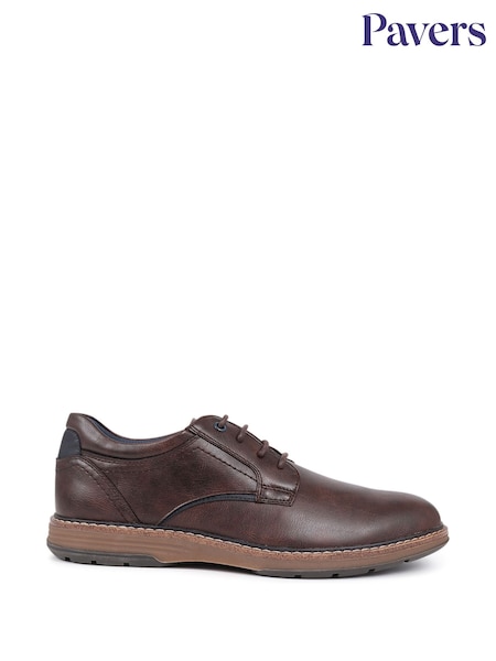 Pavers Brown Wide Fit Lace-Up Casual Shoes (F77795) | £40