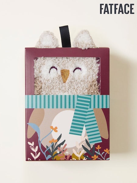 FatFace Purple Fluffy Owl Socks In A Box (F77797) | £13