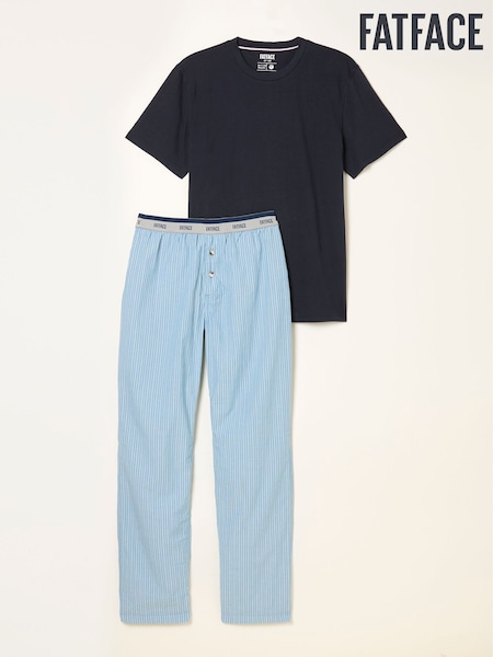 FatFace Seil Light Blue Stripe Trouser Pyjama Set (F77831) | £55