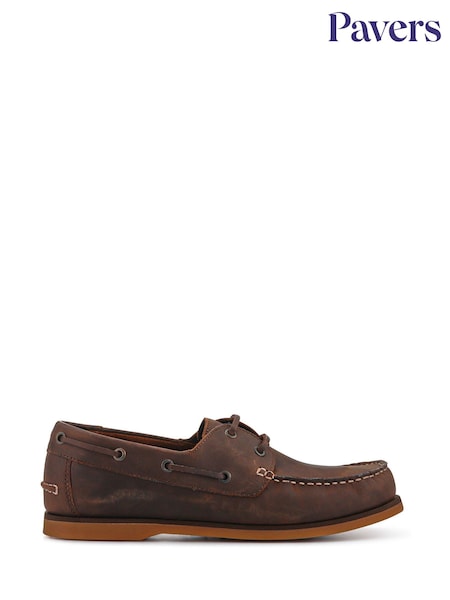 Pavers Brown Casual Leather Boat Shoes (F77911) | £50