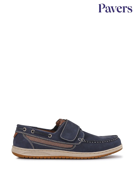 Pavers navy Leather Touch Fastening Monk Shoes (F77916) | £50