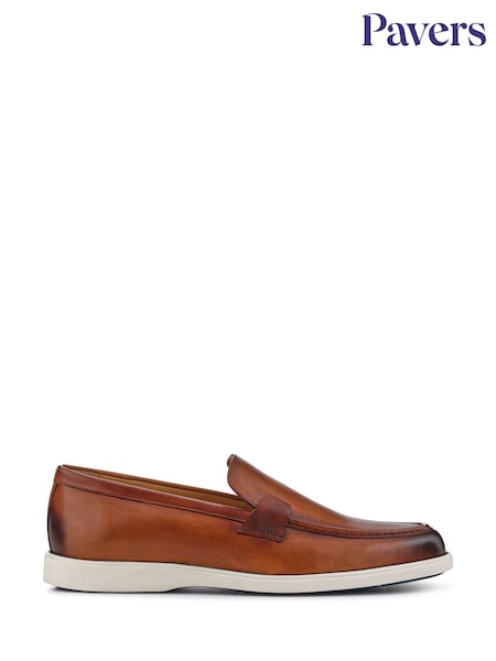 Pavers Brown Smart All Leather Loafers (F77918) | £60