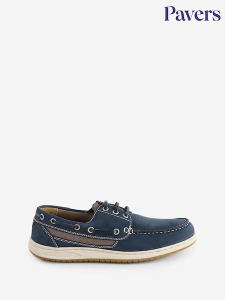 Pavers navy Leather Lace-Up Boat Shoes (F77921) | £50
