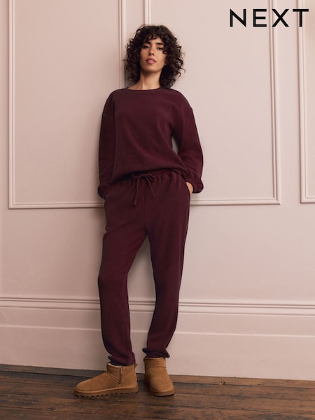 Berry Red Cosy Waffle Long Sleeve Pyjamas (F77973) | £34