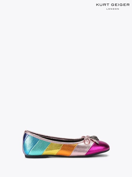 Kurt Geiger London Junior Pink Mini Eagle Ballerina Pumps (F77981) | £59