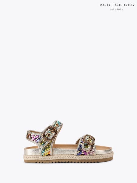 Kurt Geiger London Junior Gold Mini Mayfair Epsadrille Sandals (F77982) | £49