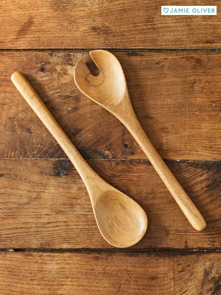Jamie Oliver Set of 2 Brown Big Love Serving Wooden Spoons (F78091) | £15