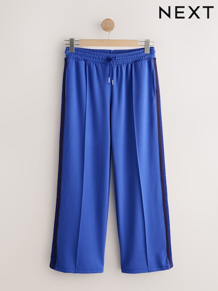 Cobalt Blue Slinky Wide Leg Side Stripe Track Trousers (F78132) | £38