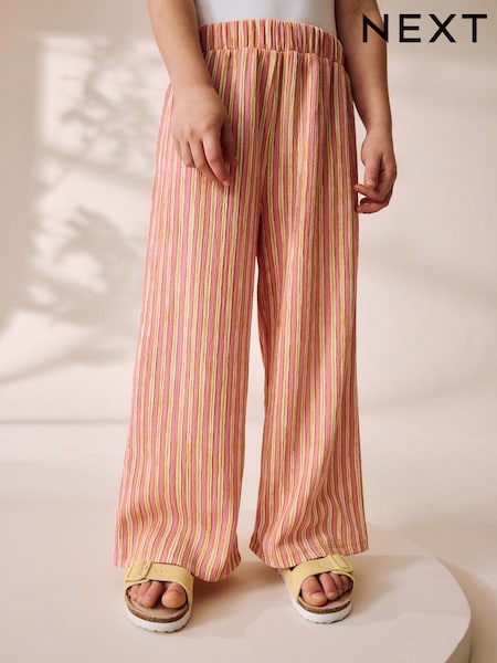 Pink Stripe Wide Leg Trousers (3-16yrs) (F78247) | £12 - £17