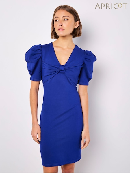 Apricot Blue Big Bow Front Ponti Dress (F78313) | £46