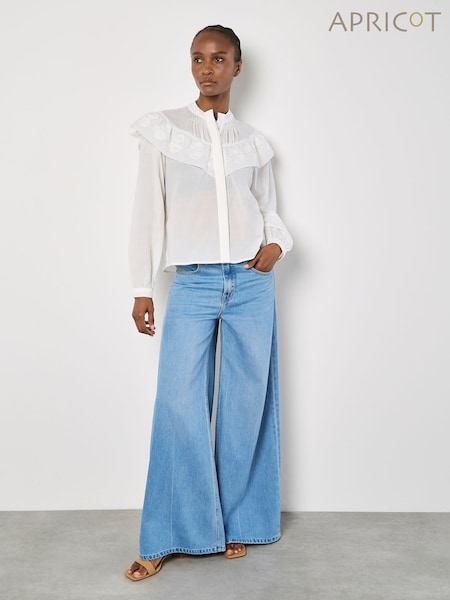 Apricot White Embroidered Bib Shirt (F78315) | £40