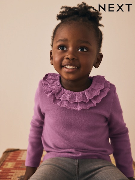 Purple Long Sleeve Collar Top (3mths-7yrs) (F78367) | £6.50 - £8.50