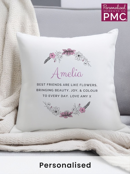 Personalised Wild Flowers Cushion by PMC (F78378) | £20