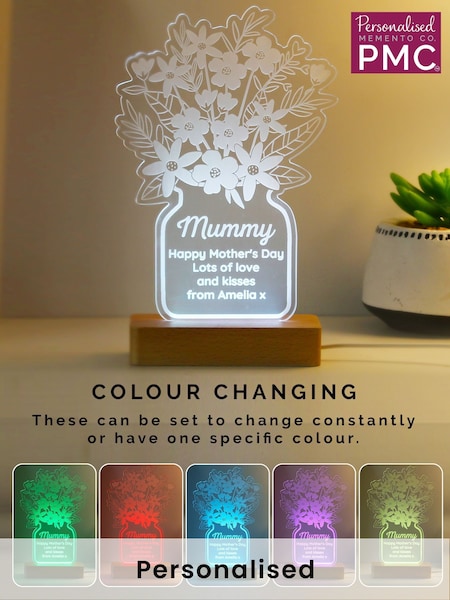 Personalised Flower Vase LED Light by PMC (F78380) | £24