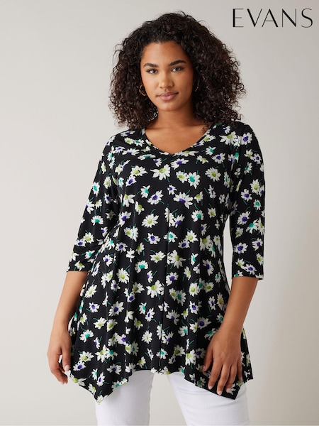 Evans V-Neck 3/4 Sleeve Tunic (F78510) | £36