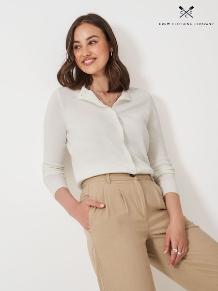 Crew Clothing Natural Crew Neck Cardigan (F78525) | £49
