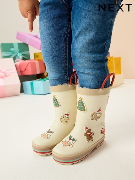 Neutral Christmas Handle Wellies (F78567) | £16 - £18