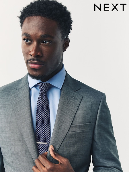 Bright Blue Textured Ties And Clip 2 Pack (F78571) | £26
