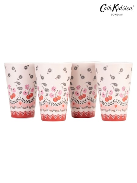 Cath Kidston Set of 4 Pink Melamine Tumblers (F78716) | £30