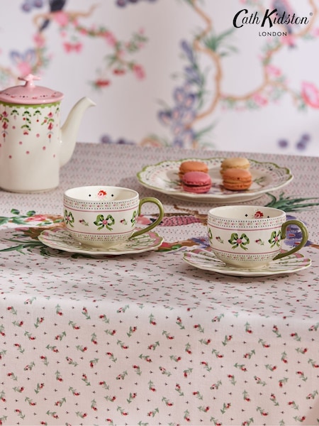 Cath Kidston Cream Spring Birds Teacup & Saucer Set (F78727) | £36