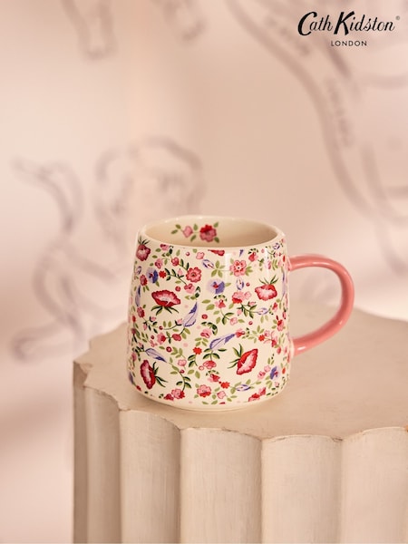 Cath Kidston Set of 4 Cream Spring Birds Floral Billie Mug (F78728) | £40