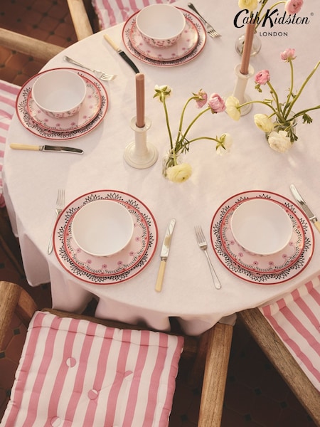 Cath Kidston 12 Piece Pink Cherry Melamine Dinner Set (F78745) | £64