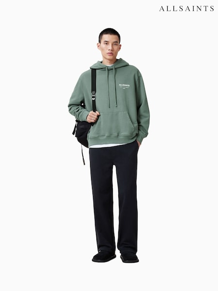AllSaints Green Underground Oth Hood 100% Organic Cotton Hoodies (F78855) | £149