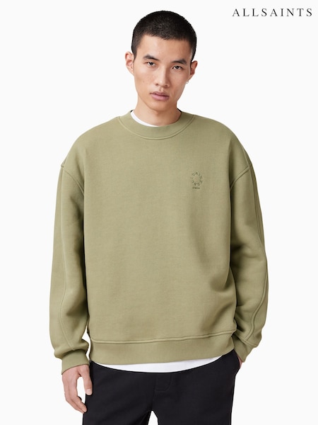 AllSaints Green Haven 100% Organic Cotton Crew Sweat Top (F78856) | £109