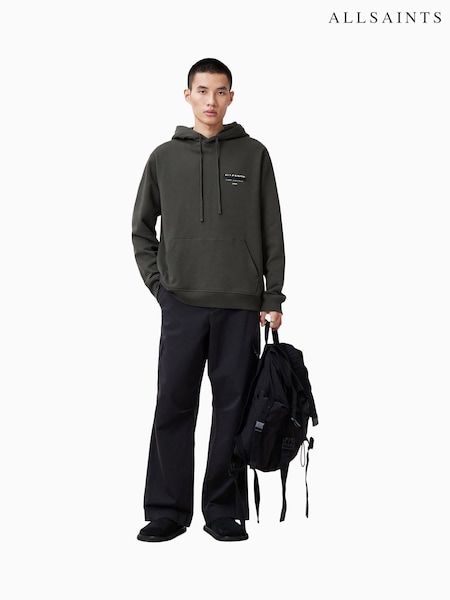AllSaints Green Redact Oth 100% Organic Cotton Hoodie (F78862) | £149