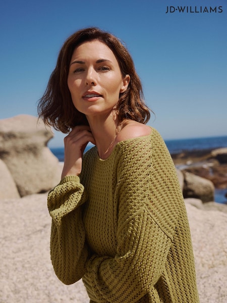JD Williams Green Crochet Longline Tunic (F79124) | £34