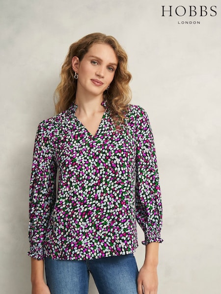 Hobbs Pink/Green Orelia Blouse (F79216) | £79