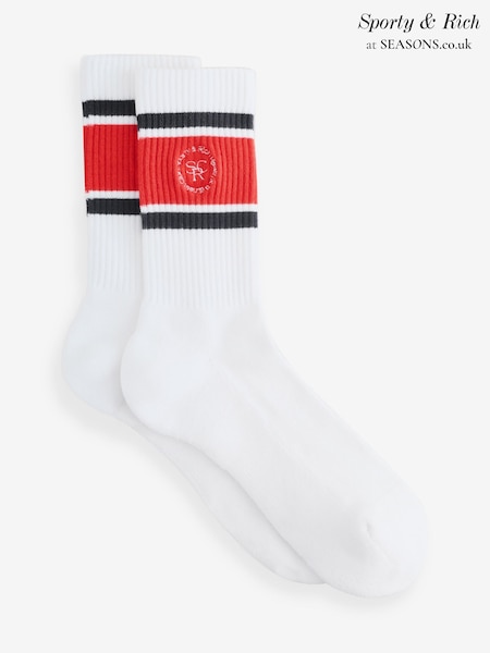 Sporty & Rich White SRHWC Roller Socks (F79264) | £35