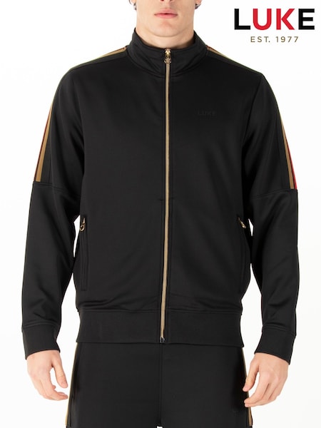 Luke 1977 Redwood Zip Black Sweater (F79329) | £70