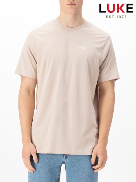 Luke 1977 Relaxed Fit Solstice Ride The Wave Dk Ecru 100% Cotton T-Shirt (F79330) | £40