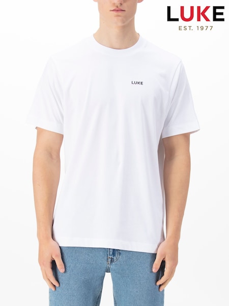 Luke 1977 Relaxed 100% Cotton Kalihi Fit White T-Shirt (F79349) | £40