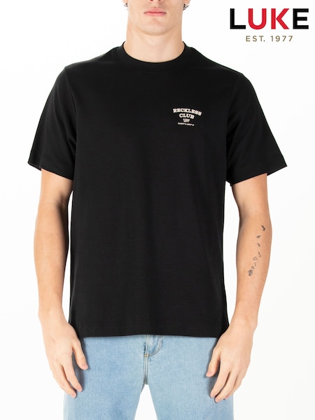 Luke 1977 Reckless Relaxed Fit 100% Cotton Black T-Shirt (F79351) | £40