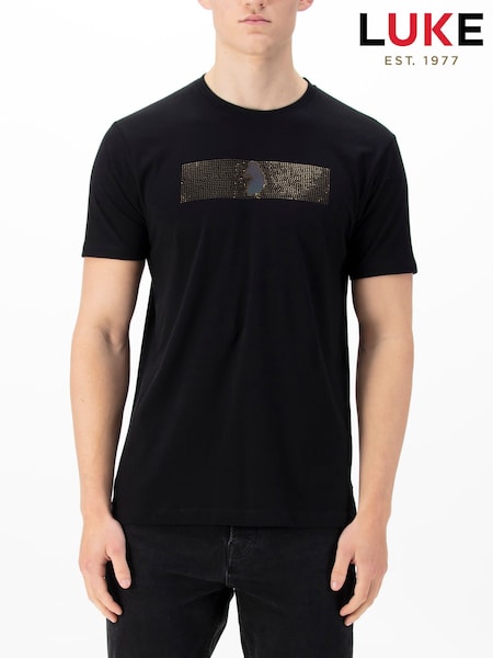 Luke 1977 Stud Work 100% Cotton Black T-Shirt (F79355) | £40