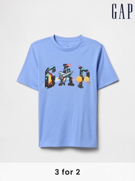 Gap Blue Space Graphic Logo T-Shirt (4-13yrs) (F79378) | £10