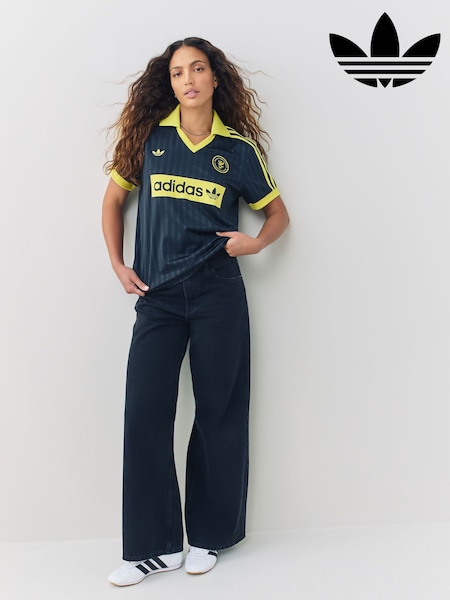 adidas Originals Black Graphic Football Inspired T-Shirt (F79429) | £40