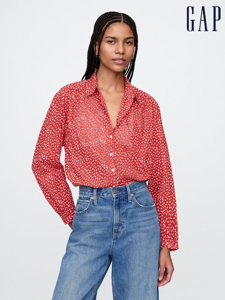 Gap Red Relaxed Button-Front Shirt (F79484) | £35