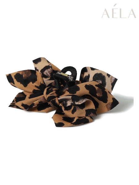 Aela Leopard Print Bow Hair Claw (F79550) | £12.50