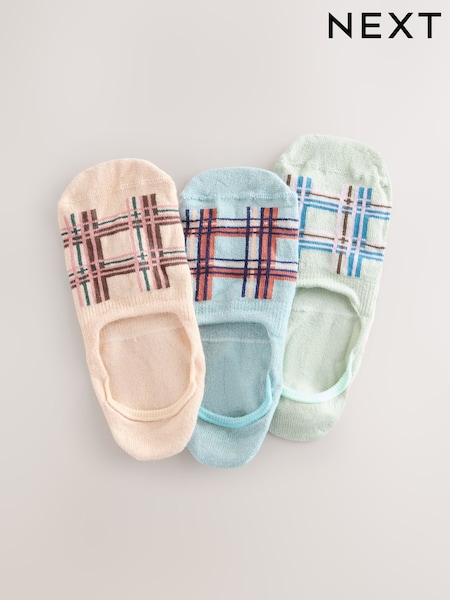 Sparkle Pastel Check Invisible Socks 3 Pack (F79645) | £9